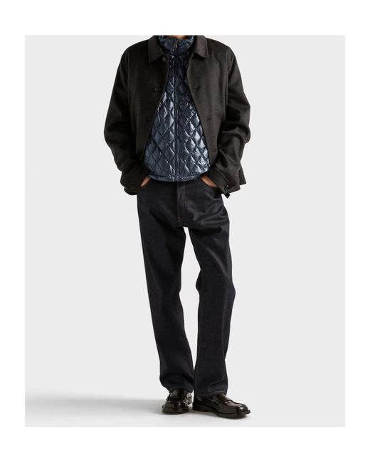 Prada Blue Quilted Logo-Detail Gilet for men