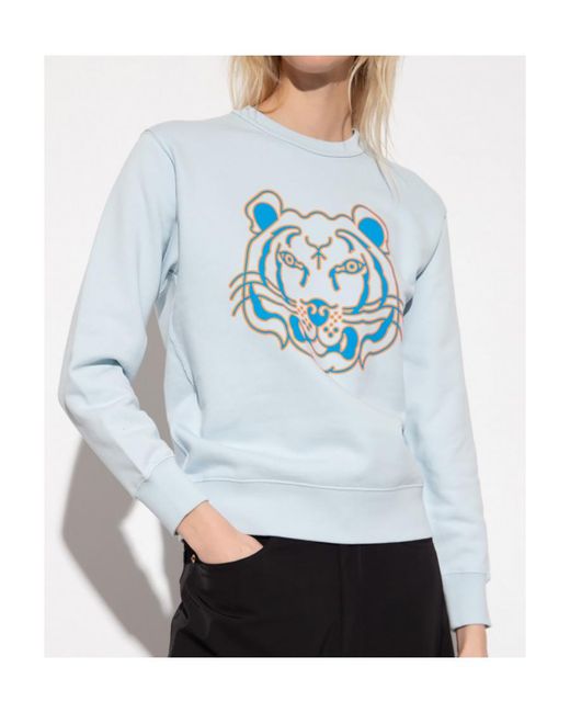 KENZO Blue Tiger-Print Sweatshirt