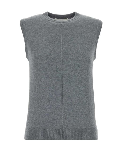 Lisa Yang Gray Agna Sleeveless Knitted Top