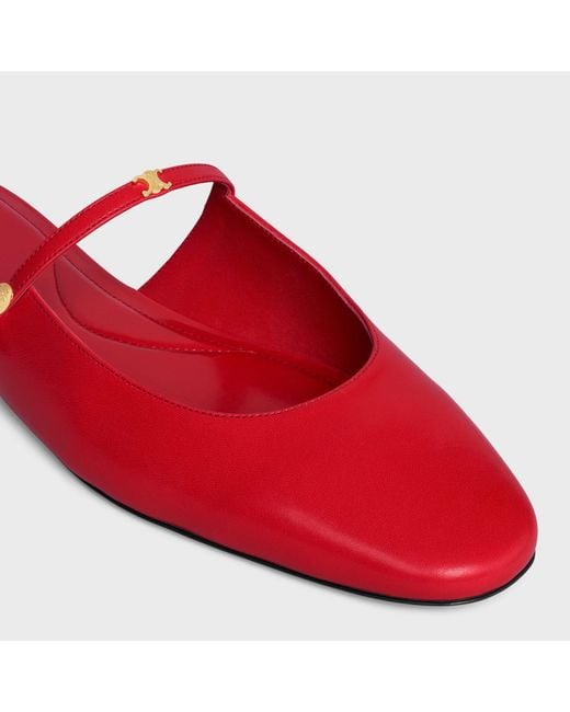 Céline Red Macaron Mule