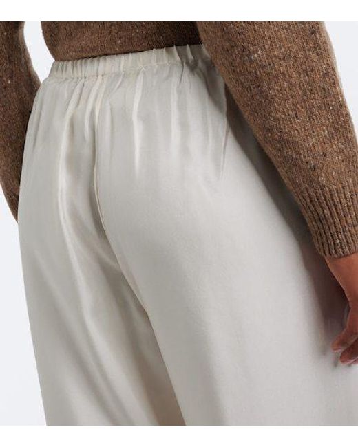 Rohe White Silk Wide-Leg Pants