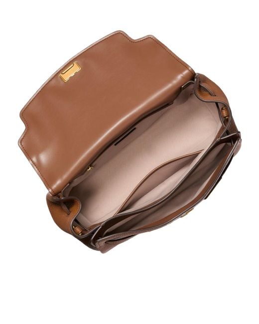 MICHAEL Michael Kors Brown Hamilton Large Textured Leather Slouchy Satchel