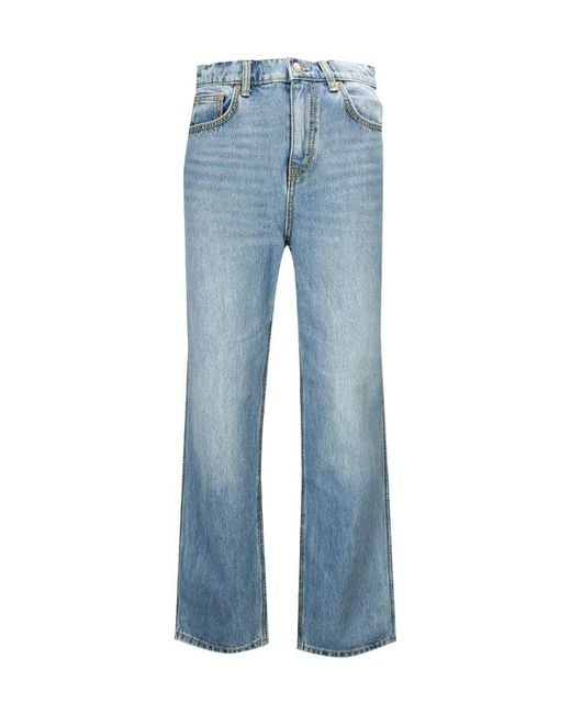 Tory Burch Blue High-Rise Straight-Leg Jeans