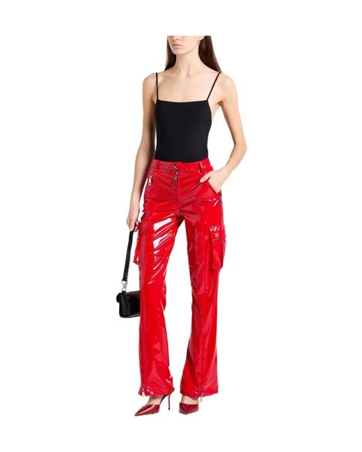 Dolce & Gabbana Red Solid Color Cargo Pants