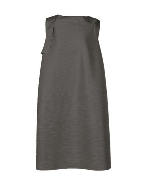 Pleats Please Issey Miyake Gray Pleated Sleeveless Dress