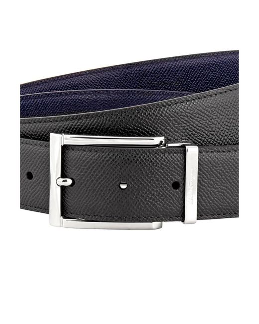 Ferragamo Blue Ferragamo Rectangular Buckle Reversible Belt for men