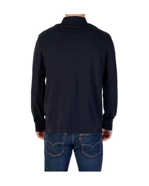ARMANI EXCHANGE Black Long-Sleeved Polo Shirt for men