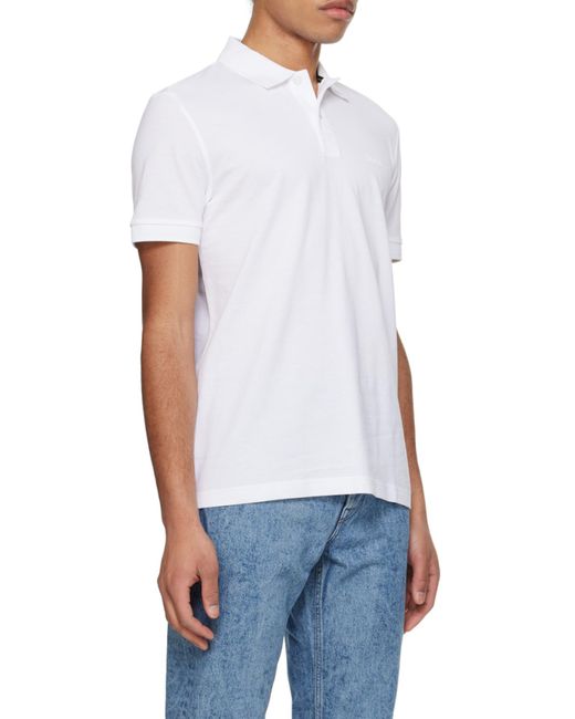 Boss White Boss Short Sleeved Logo Printed Polo Shirt for men