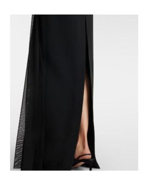 David Koma Black Sequined Paneled Bustier Gown
