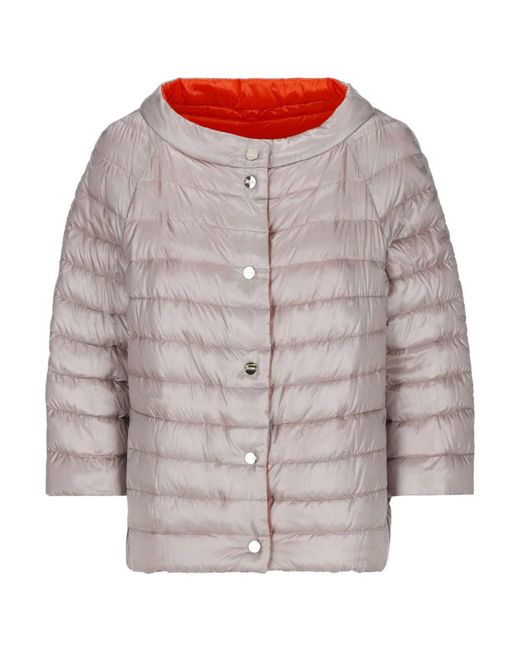 Herno Gray Reversible Buttoned Padded Jacket