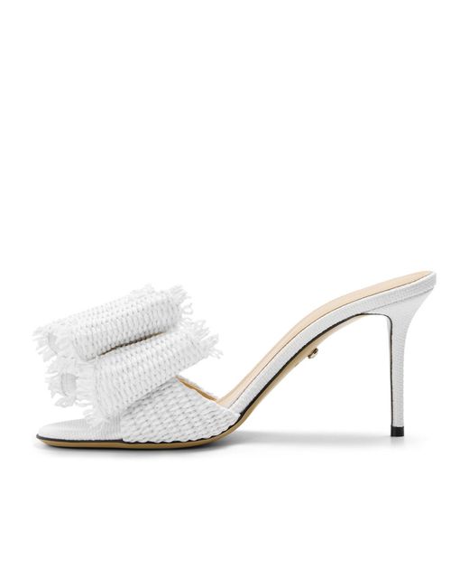 Mach & Mach White Solid Heeled Mules
