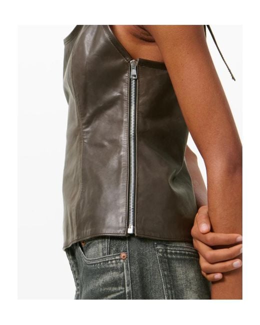 Our Legacy Brown Tie-Straps Leather Corset Top