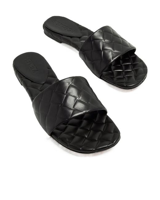 Bottega Veneta White Quilted Slip-On Sandals