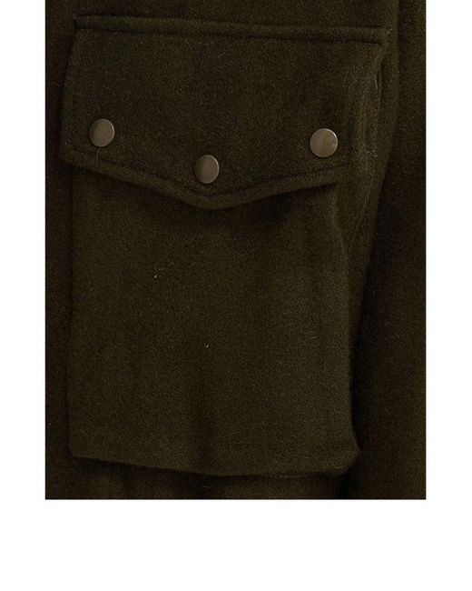 Needles Green Buttoned Overshirt Jacket for men