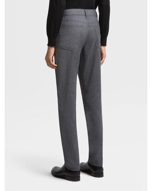 Zegna Gray Washed Roccia Pants for men