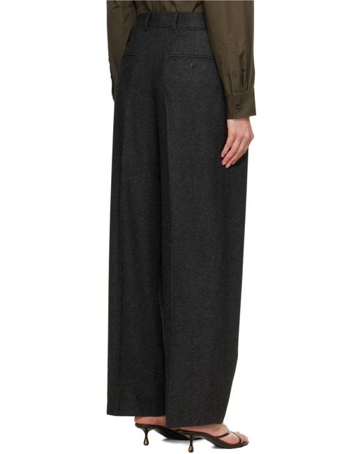 Totême  Black Totême Dart-Detailed Flannel Trousers