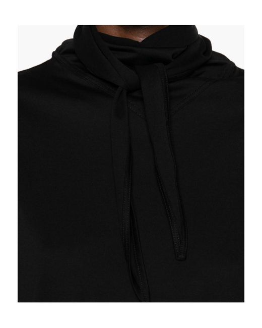 Lemaire Black Roll-Neck Straight Hem T-Shirt