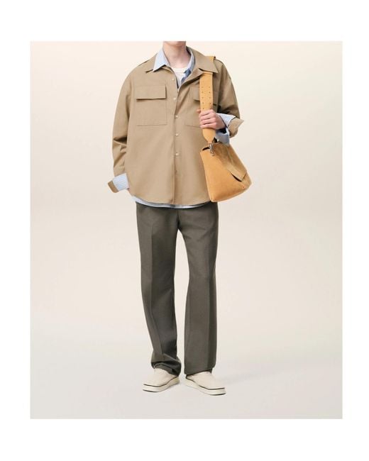 AMI Natural Cotton Saharienne Shirt for men