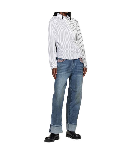 ANDERSSON BELL White Noa Striped Twisted Shirt