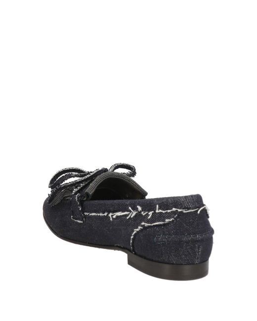 Brunello Cucinelli Black Denim Loafers