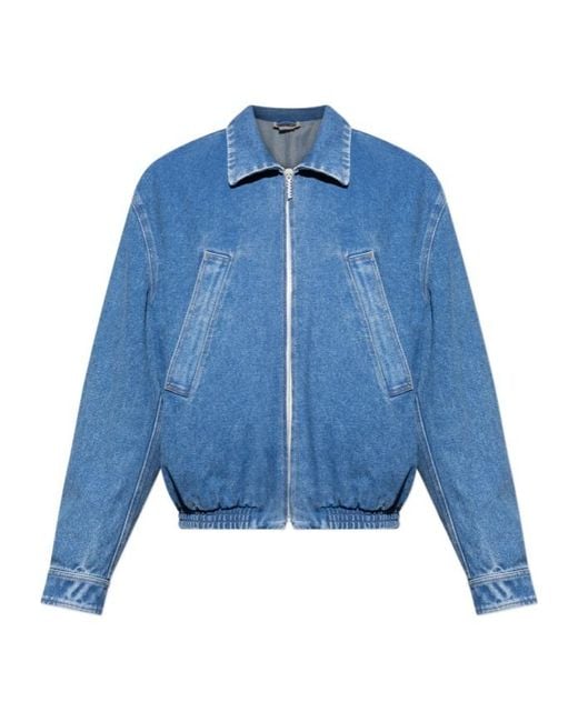 Marni Blue Denim Logo-Print Jacket for men