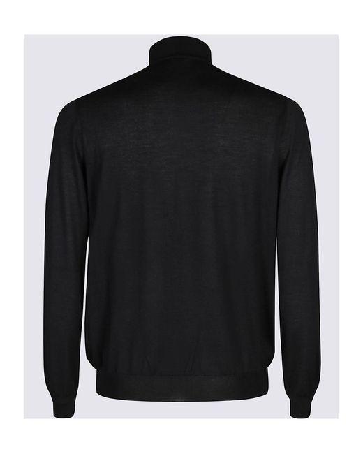 Malo Black Mock Neck Knitwear for men