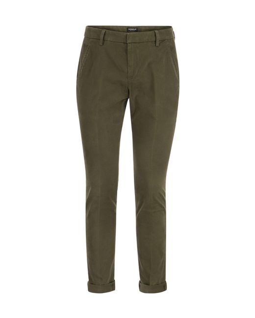 Dondup Green Belt-Lined Casual Pants for men