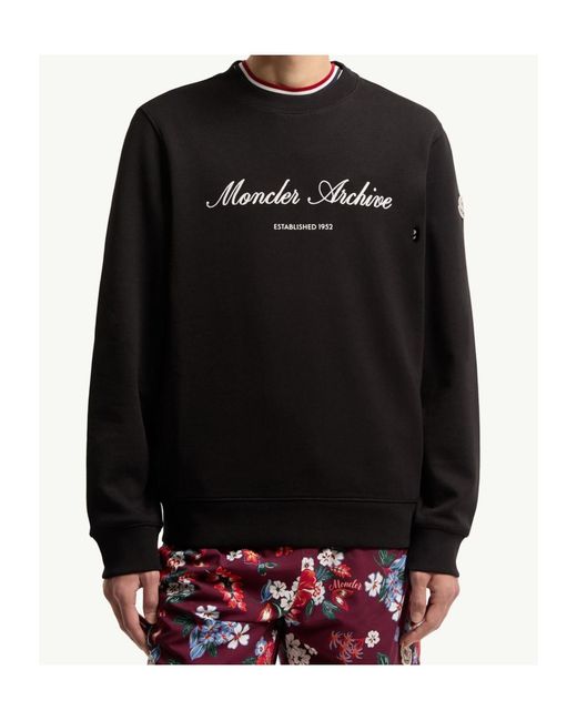 Moncler Black Sweatshirt With Logo for men