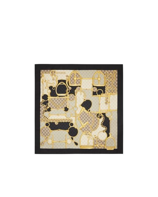 Gucci Metallic GG Horsebit Silk Scarf