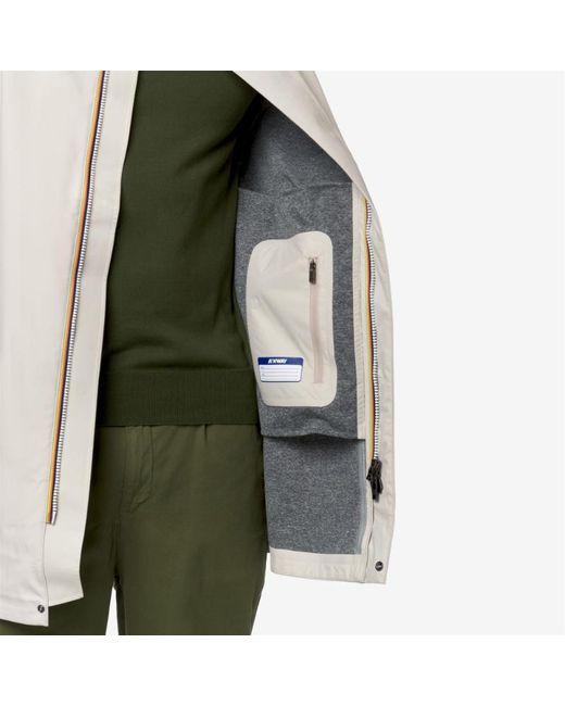 K-Way White Hooded Waterproof Hooded Jacket for men