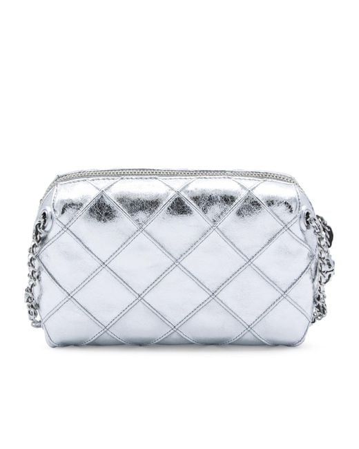 Tory Burch Gray Quilted Chain-Linked Shoulder Bag