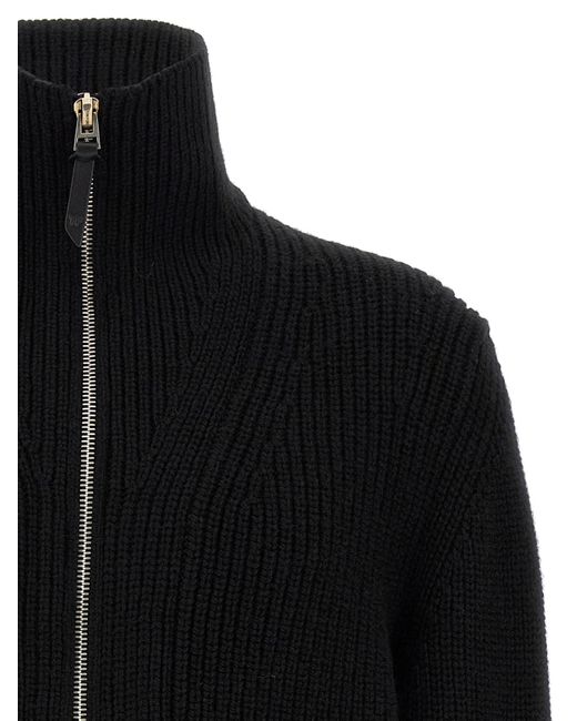 Tom Ford Black Zip-Up Long Sleeved Cardigan for men