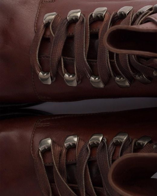 Prada Brown Lace-Up Ankle Boots for men