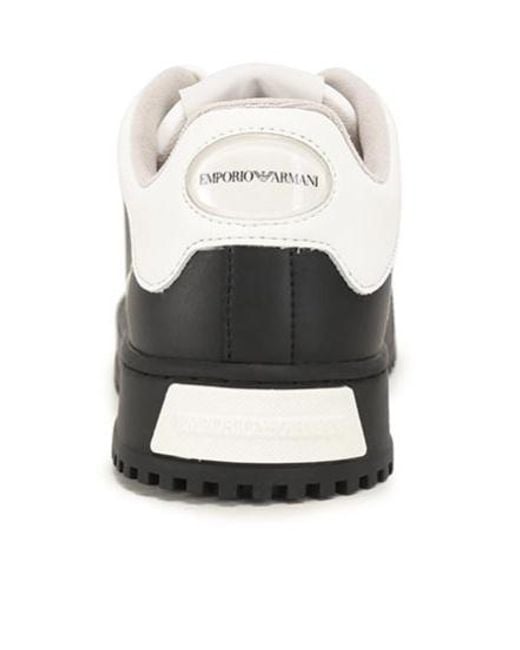 Emporio Armani Black Strap-Up Casual Sneakers for men