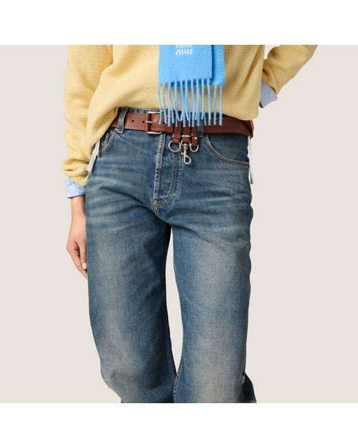 Miu Miu Blue Five-Pocket Denim Jeans