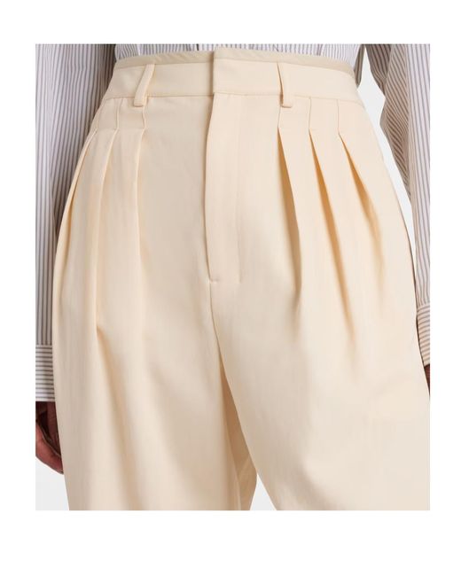 Lemaire Natural Wool-Blend Gabardine Tapered Pants