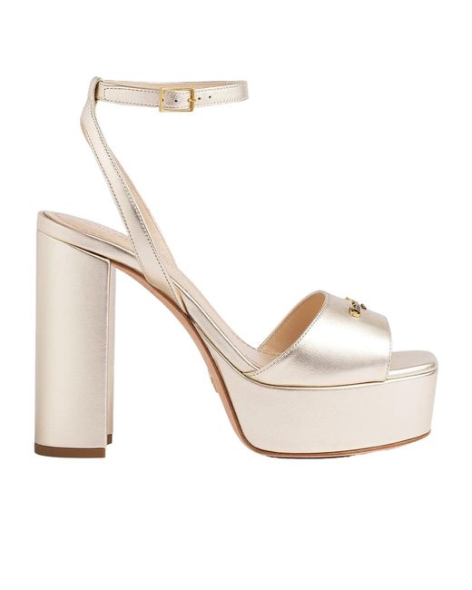 Dior White Or D-Lane Platform Sandal