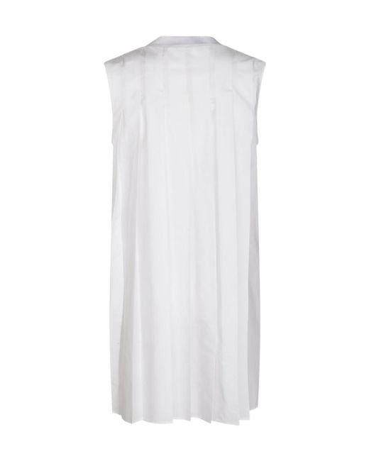 Sacai White Sleeveless Dress