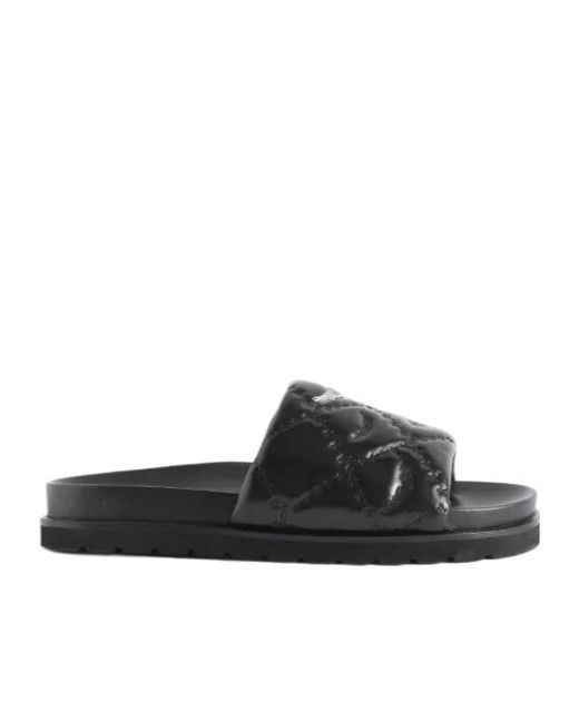 Zadig & Voltaire Black Teddy Bare Quilted Slides