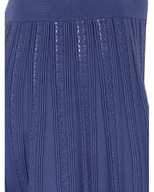 Blugirl Blumarine Blue Pointelle Knitted Skirt