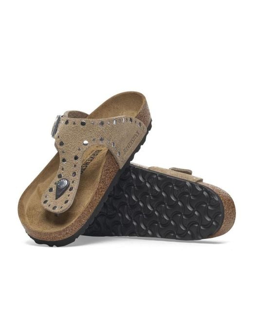 Birkenstock Brown Gizeh Rivet Studded Sandals