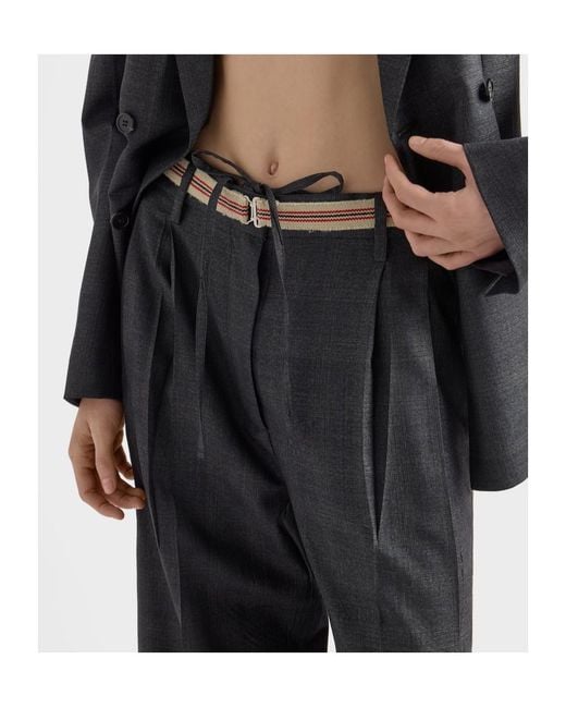 Prada Black Pleated Wide-Leg Pants