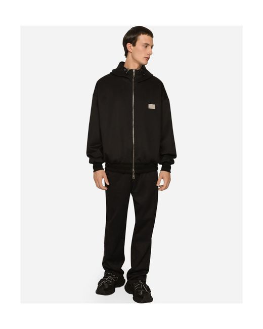 Dolce & Gabbana Black Branded Tag Reversible Jacket for men