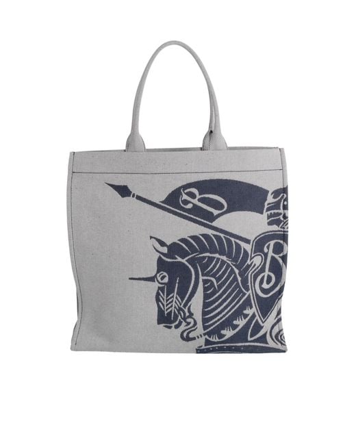 Burberry Gray Logo-Print Handbag