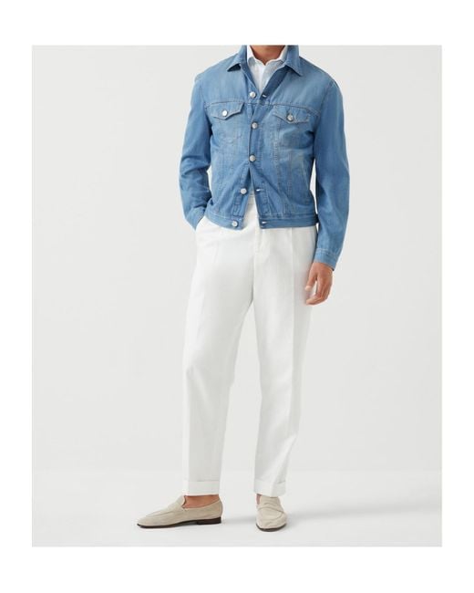 Brunello Cucinelli White Casual Style Polo Shirt for men