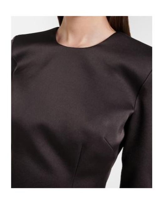 Alex Perry Black Draped Satin Dress