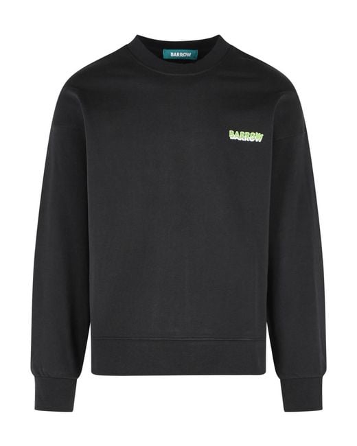 Barrow Black Graphic Printed Crewneck Sweatshirt for men