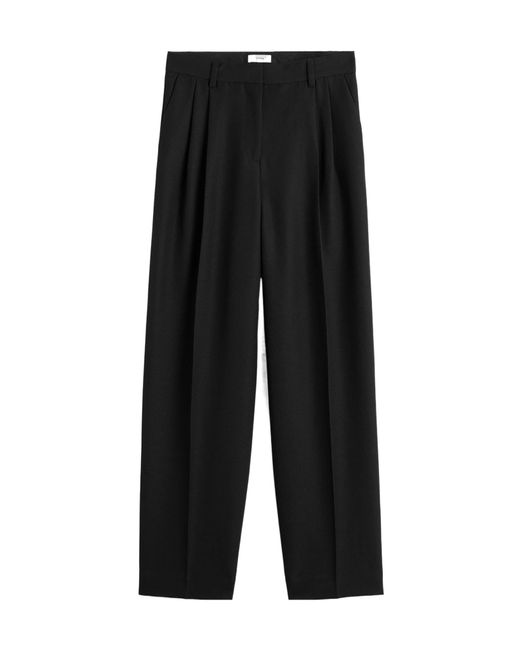 Totême Black Totême Double-Pleat Tailored Trousers
