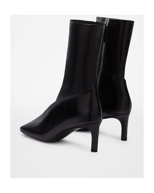 Jil Sander Black Square Toe Leather Boots