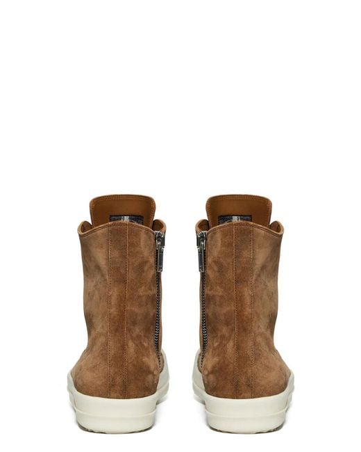 Rick Owens Brown Lace-Up Round Toe Sneakers for men